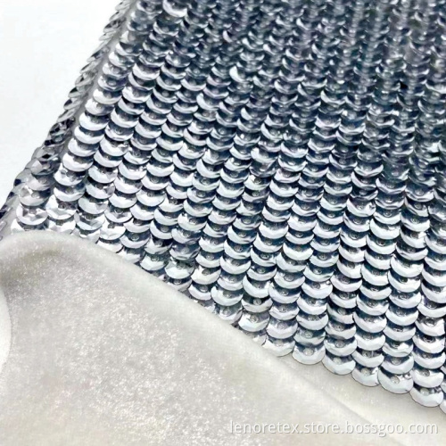 Knit Korean Velvet Sequin Embroidery Fabric